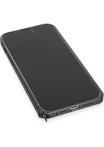 Joko iPhone 15 Pro Max Kılıf Metal Bumper Magneticsafe Kapak - Siyah