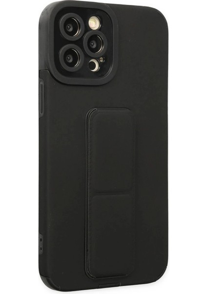 iPhone 12 Pro Max Kılıf Mega Standlı Silikon - Siyah fiyatları