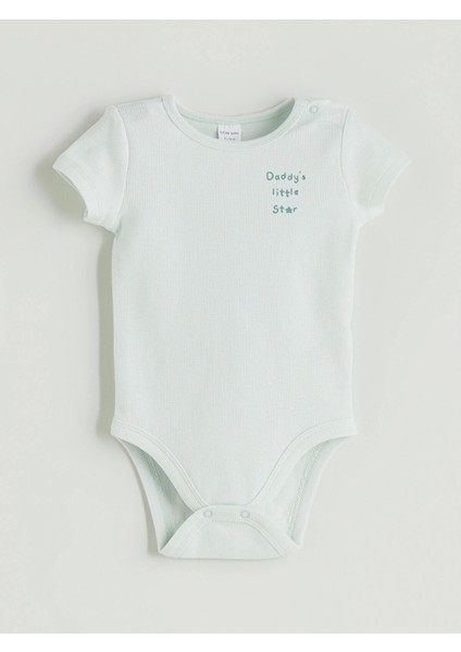 Lcw Baby Mavi Baskılı Erkek Bebek Çıtçıtlı Body 2'li indirimleri