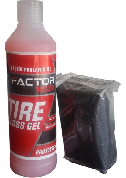 FACTOR360 Lastik Parlatıcı Jel 500 ml Lastik Sünger Hediyeli