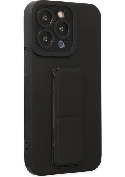 iPhone 13 Pro Max Kılıf Mega Standlı Silikon - Siyah indirimleri