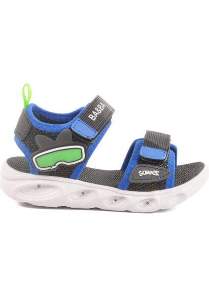 Mavi Cırtlı Işıklı Erkek Çocuk Spor Sandalet 018127 P