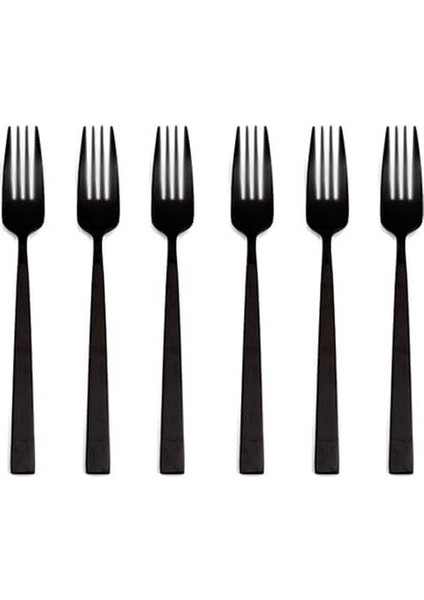 Mat Siyah Tatlı Çatalı 16CM 6 Adet