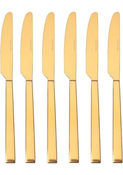 Mat Altın Yemek Bıçağı 24 cm 6 Adet