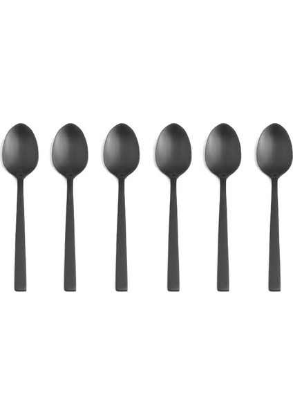 Mat Siyah Çay Kaşığı 11CM 6 Adet