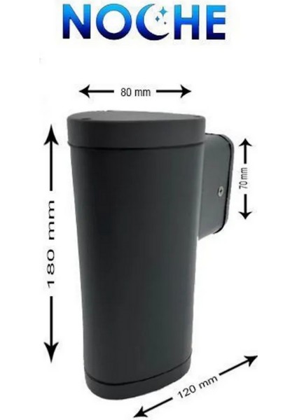 Bologna Antrasit Duvar Apliği – Tek GU10’LU Dış Mekan Silindir Aplik modelleri