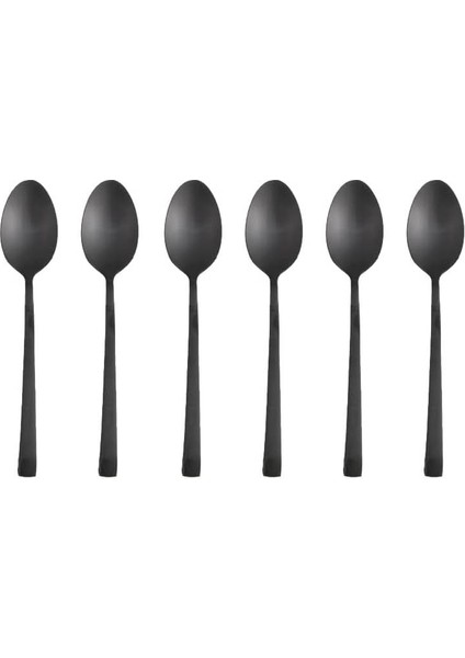 Mat Siyah Kahve Kaşığı 14 cm 6 Adet