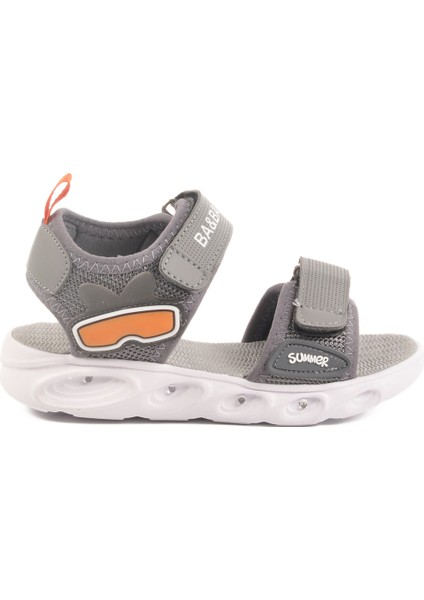 Füme Cırtlı Işıklı Erkek Çocuk Spor Sandalet 018127 P