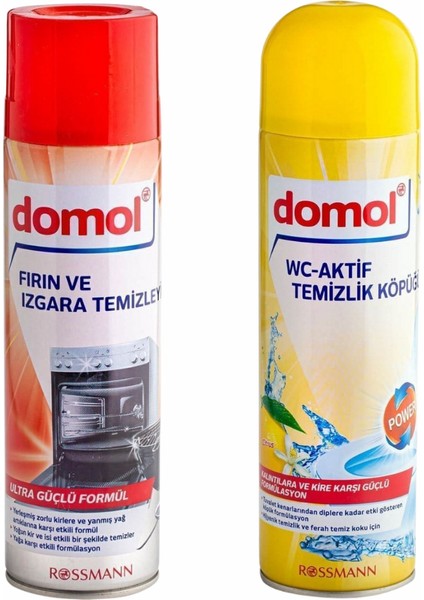 Fırın ve Izgara Temizleyici Köpük 500 ml + Tuvalet Temizleme Köpüğü Limon 500 ml