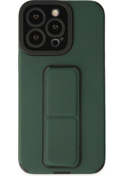 iPhone 13 Pro Max Kılıf Mega Standlı Silikon - Yeşil