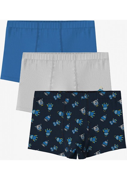 Lcw Kids Lacivert Penye Erkek Çocuk Boxer 3'lü