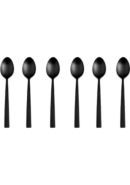 Mat Siyah Tatlı Kaşığı 16 cm 6 Adet