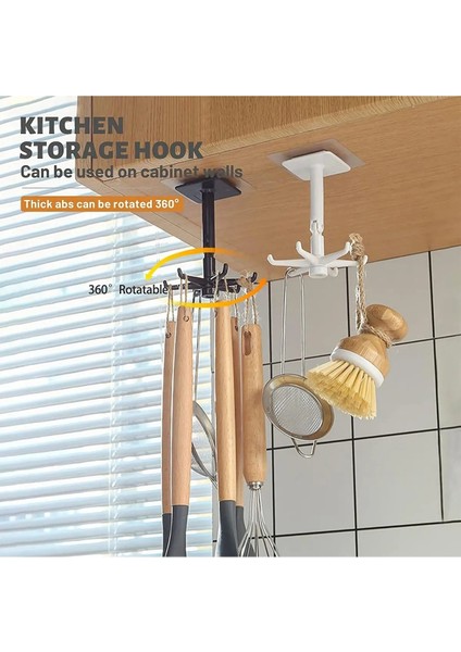 360° Döner 6 Kancalı Askı – Mutfak ve Banyo Için Havlu, Kepçe, Tava Askılığı, Pratik Organizer modelleri