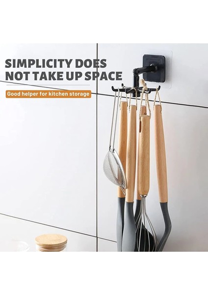 360° Döner 6 Kancalı Askı – Mutfak ve Banyo Için Havlu, Kepçe, Tava Askılığı, Pratik Organizer indirimleri