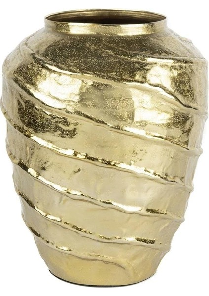 Shiny Gold Spiral Küp Metal Vazo