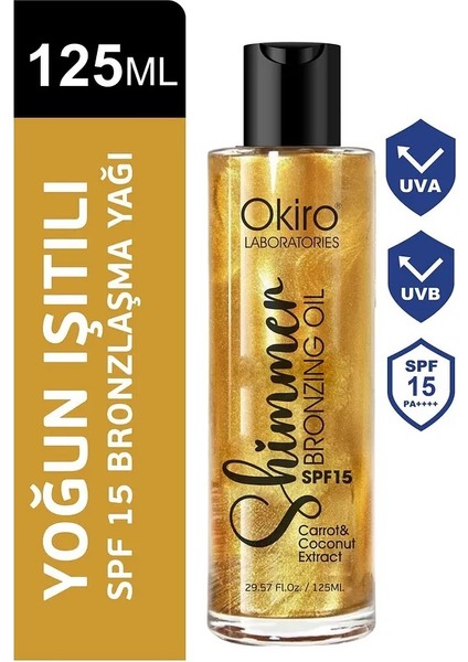 Shimmer Spf 15 E Vitaminli Besleyici Işıltılı Bronzlaştırıcı Yağ 125 Ml.