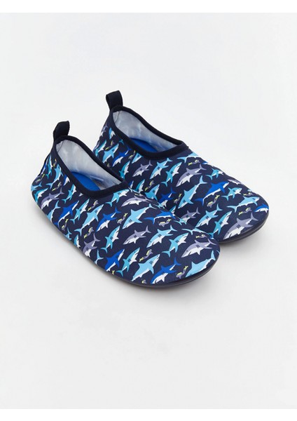 Lcw Steps Lacivert Köpek Balığı Baskılı Erkek Çocuk Deniz Ayakkabısı