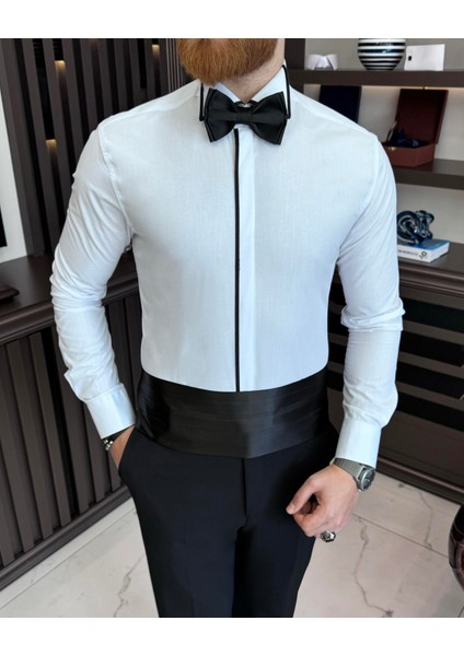 İtalyan Kesim Damatlık Slim Fit Ata Yaka Erkek Gömlek T3469 fiyatları