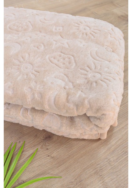 Bulut Yıldız Desenli Peluş Bebek Battaniyesi Yumuşacık, Bebek Hediyesi 100X120 cm STL7053