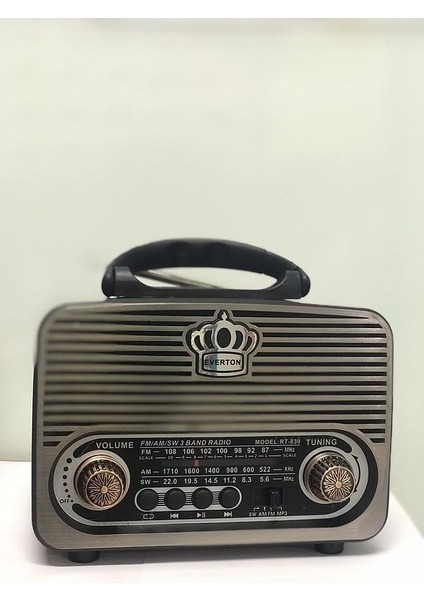 Everton RT-830 Güneş Enerjili Nostaljik Fm,aux,usb Müzik Çalar