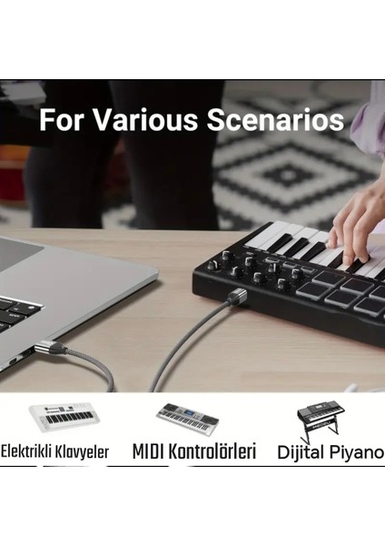 3-Metre Usb-A To Usb-B 2.0 Yazıcı Kablosu Ce Lisanslı Hasır Örgülü Sağlam Kablo modelleri