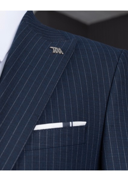 Italyan Stil Kombin Takım Elbise Ceket Yelek Pantalon Lacivert T14042 indirimleri