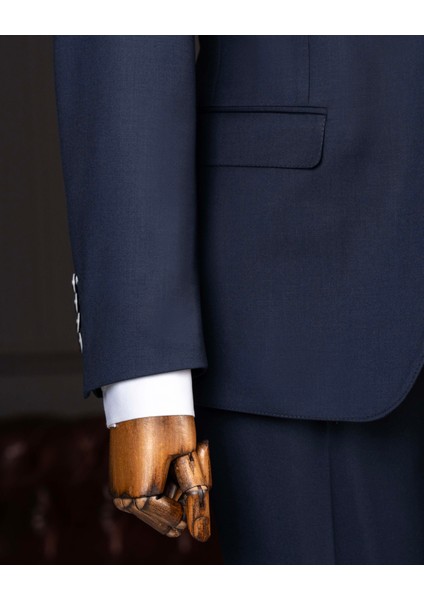 Italyan Stil Kombin Takım Elbise Ceket Yelek Pantalon Lacivert T14354 fırsatları