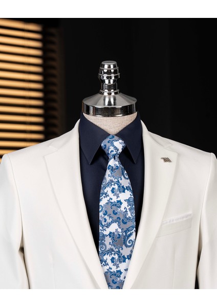 Italyan Stil Slim Fit Ceket Pantolon Takım Elbise Ekru T14158 fiyatları