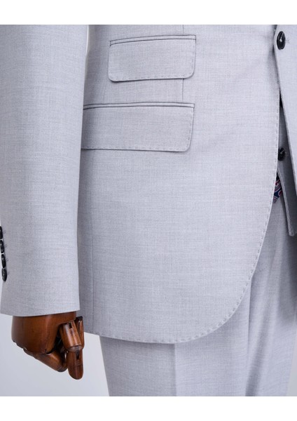 Italyan Stil Slim Fit 8 Drop Ceket Yelek Pantolon Takım Elbise Gri T12634 fırsatları