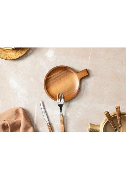 Akazie Sap Detaylı Tabak 18 cm Tekli