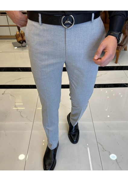 İtalyan Stil Slim Fit Erkek Kumaş Pantolon Gri T4254 fiyatları