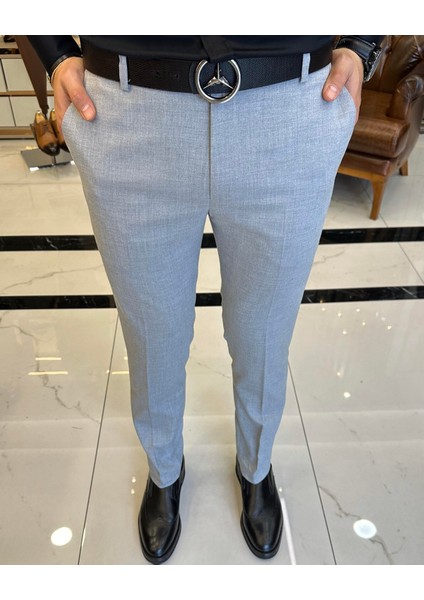 İtalyan Stil Slim Fit Erkek Kumaş Pantolon Gri T4254 modelleri