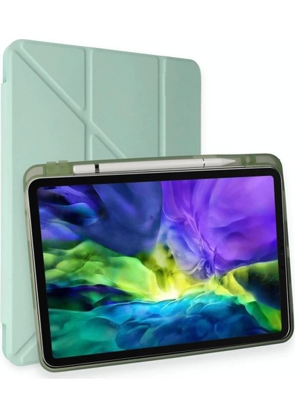 iPad Air 4 10.9 Kılıf Kalemlikli Mars Tablet Kılıfı - Açık Yeşil