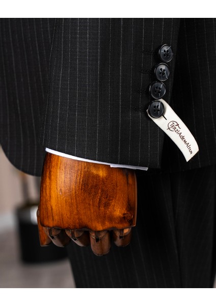Italyan Stil Kombin Takım Elbise Ceket Yelek Pantalon Siyah T14043 fırsatları