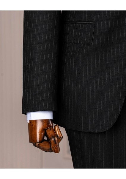 Italyan Stil Kombin Takım Elbise Ceket Yelek Pantalon Siyah T14043 indirimleri