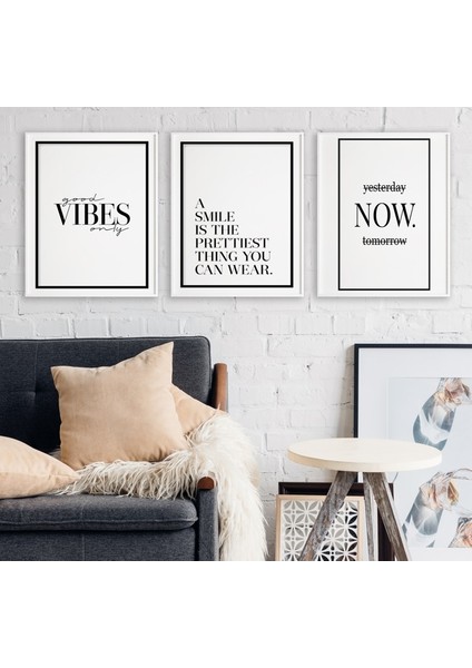 3parça Minimalist Mdf Tablo Seti