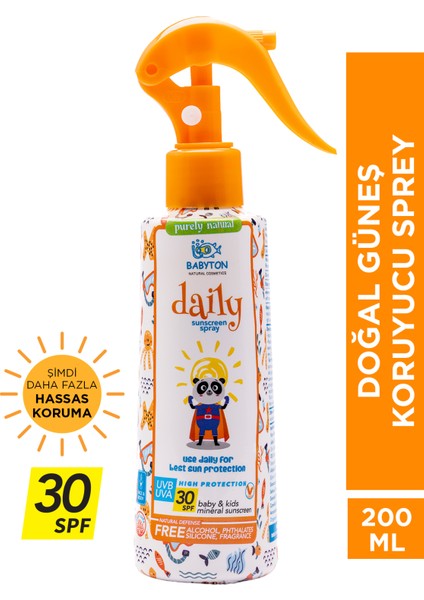 Bebek & Çocuk Doğal Güneş Koruyucu Sprey 30 SPF 200 ml