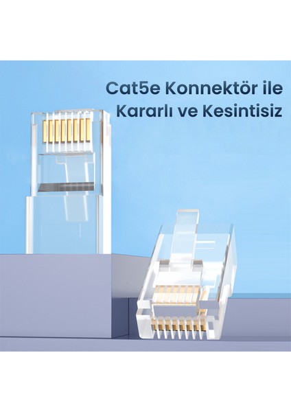CAT5E RJ45 Jack Ethernet Konnektörü Altın Kaplama 100 Adet fiyatları