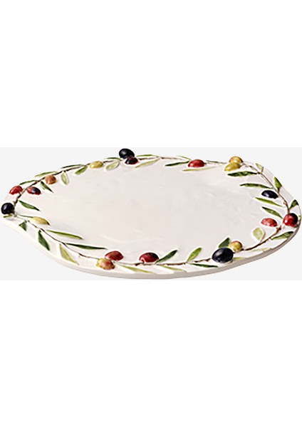 Bordallo Pinherio Olival Beyaz Seramik Servis Tabağı 32 cm