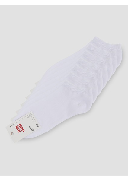 Likralı Pamuklu 7'li Penye Erkek Beyaz Patik Çorap modelleri