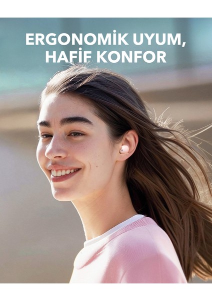 Soundcore A30i Kablosuz Bluetooth Kulaklık - 24 Saat Oynatma Süresi - IP54 Suya Karşı Dayanıklı - Pembe - A3948