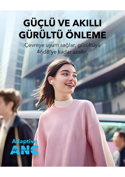 Soundcore A30i Kablosuz Bluetooth Kulaklık - 24 Saat Oynatma Süresi - IP54 Suya Karşı Dayanıklı - Pembe - A3948