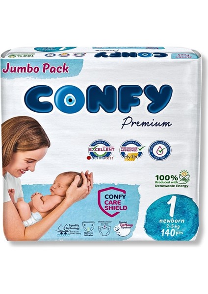 Premium 1 Numara Bebek Bezi Yenidoğan 2 - 5 Kg 140 Adet