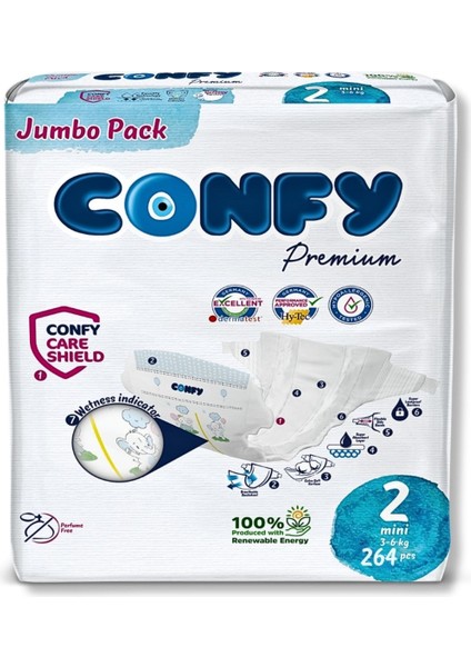 Premium 2 Numara Bebek Bezi Mini 3 - 6 Kg 264 Adet fiyatları