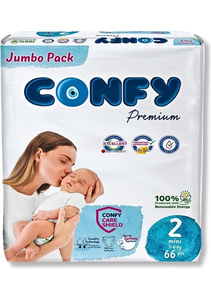 Premium 2 Numara Bebek Bezi Mini 3 - 6 Kg 66 Adet