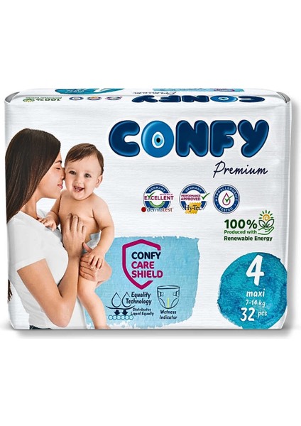 Premium 4 Numara Bebek Bezi Maxi 7 - 14 Kg 32 Adet