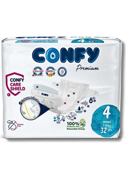 Premium 4 Numara Bebek Bezi Maxi 7 - 14 Kg 32 Adet fiyatları