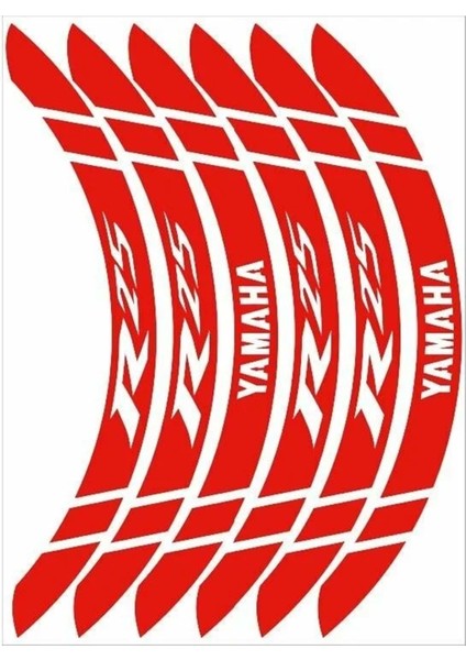 Reflektör Kırmızı Geniş Yamaha R25 Uyumlu 1 Set Jant Şeridi