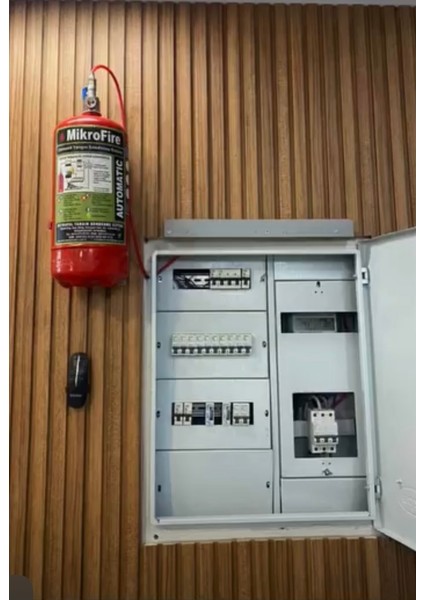 6 kg HFC Gazlı Otomatik Pano Söndürme Sistemi 4 Yıl Garantili Askı Aparatı Hediye