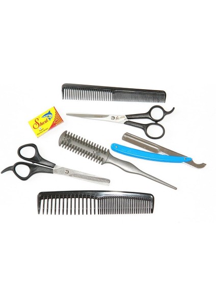 SET18 6'lı Berber Seti + Ense Fırçası + Penuar fiyatları